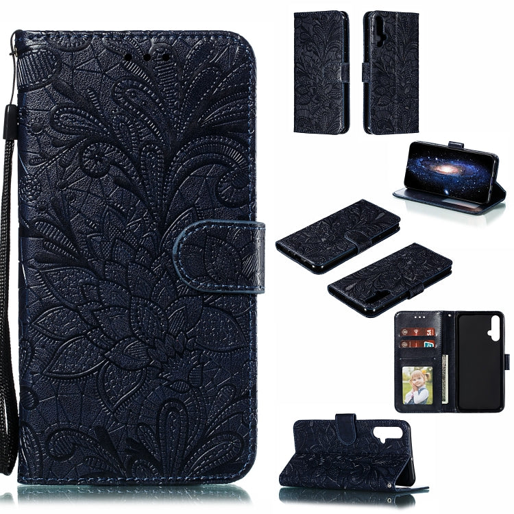 Lace Flower Horizontal Flip Leather Case with Holder & Card Slots & Wallet for Huawei Nova 5i