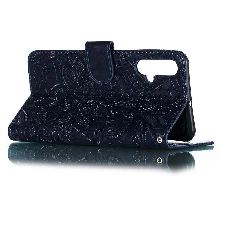 Lace Flower Horizontal Flip Leather Case with Holder & Card Slots & Wallet for Huawei Nova 5i