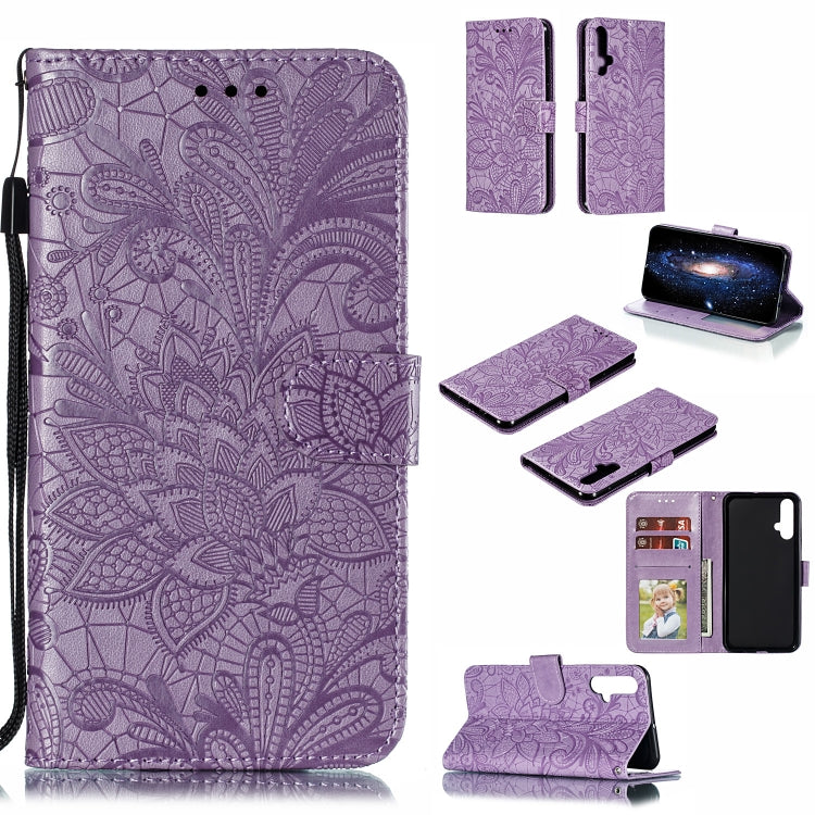 Lace Flower Horizontal Flip Leather Case with Holder & Card Slots & Wallet for Huawei Nova 5i