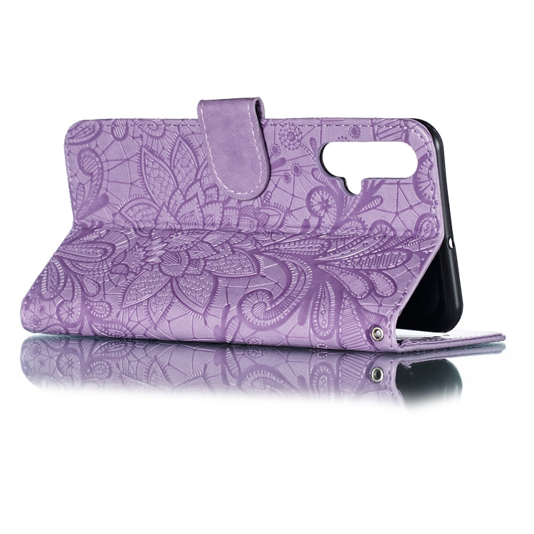 Lace Flower Horizontal Flip Leather Case with Holder & Card Slots & Wallet for Huawei Nova 5i