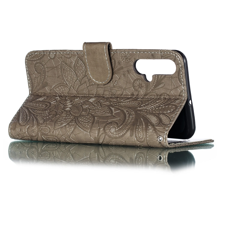 Lace Flower Horizontal Flip Leather Case with Holder & Card Slots & Wallet for Huawei Nova 5i