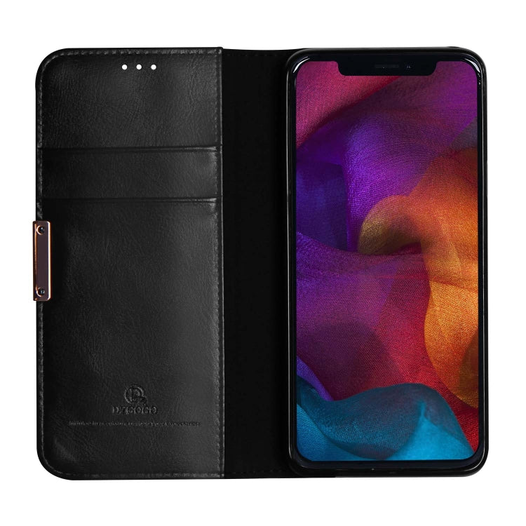For iPhone 11 DZGOGO ROYALE Series Magnetic Horizontal Flip Genuine Leather Case with Card Slots & Holder