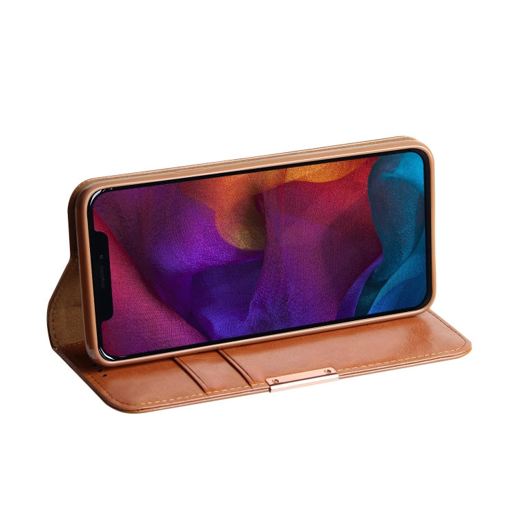 For iPhone 11 DZGOGO ROYALE Series Magnetic Horizontal Flip Genuine Leather Case with Card Slots & Holder
