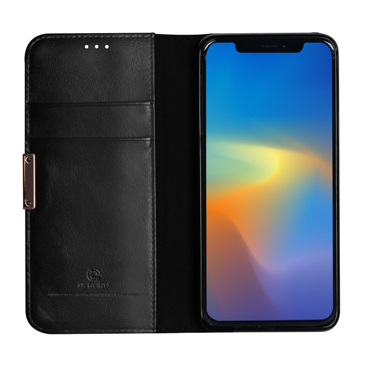 For iPhone 11 Pro Max DZGOGO ROYALE Series Magnetic Horizontal Flip Genuine Leather Case with Card Slots & Holder