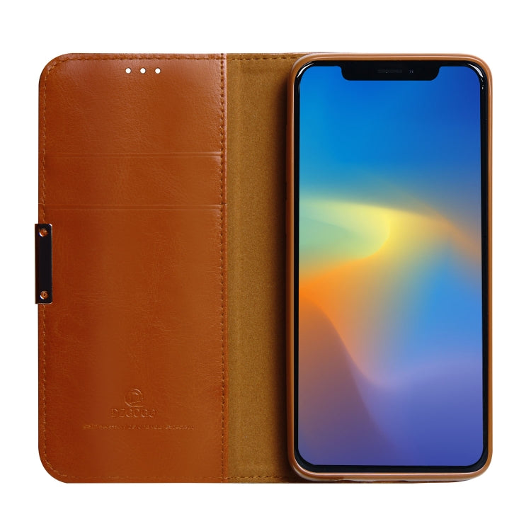 For iPhone 11 Pro Max DZGOGO ROYALE Series Magnetic Horizontal Flip Genuine Leather Case with Card Slots & Holder