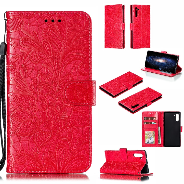 Lace Flower Horizontal Flip Leather Case with Holder & Card Slots & Wallet for Galaxy Note 10