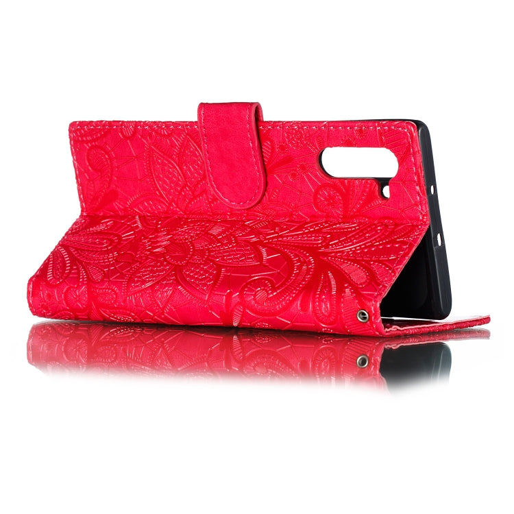 Lace Flower Horizontal Flip Leather Case with Holder & Card Slots & Wallet for Galaxy Note 10