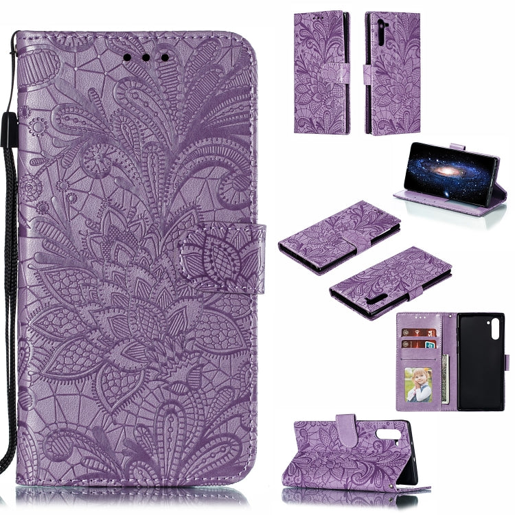 Lace Flower Horizontal Flip Leather Case with Holder & Card Slots & Wallet for Galaxy Note 10