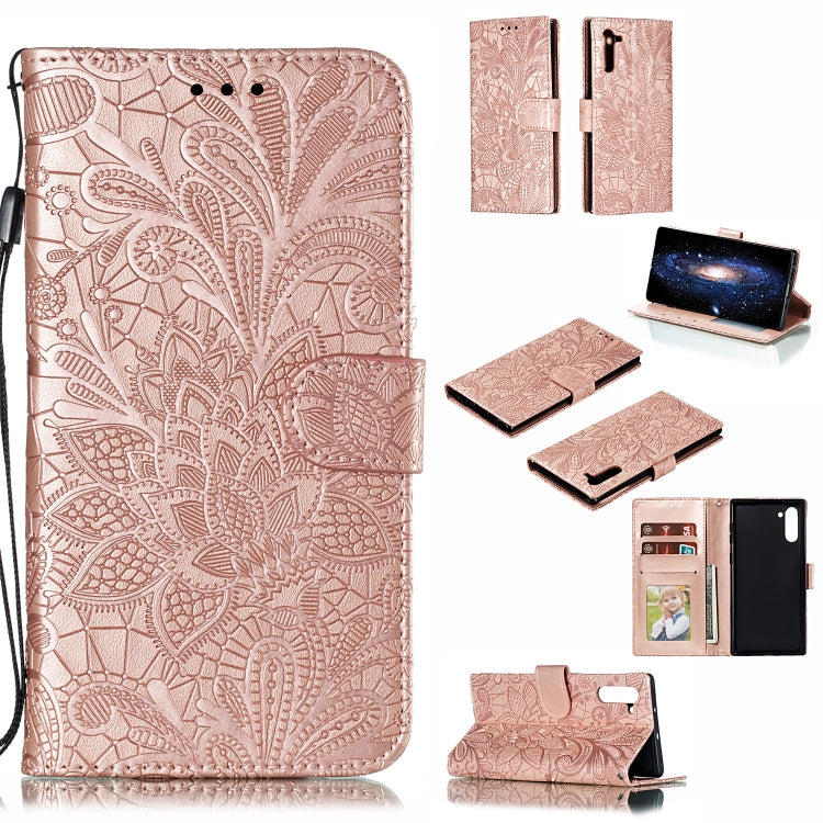 Lace Flower Horizontal Flip Leather Case with Holder & Card Slots & Wallet for Galaxy Note 10