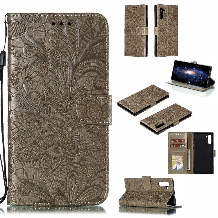 Lace Flower Horizontal Flip Leather Case with Holder & Card Slots & Wallet for Galaxy Note 10