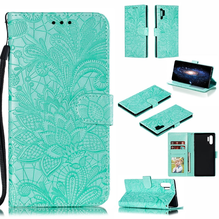 Lace Flower Horizontal Flip Leather Case with Holder & Card Slots & Wallet for Galaxy Note 10+