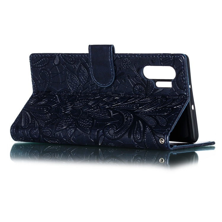 Lace Flower Horizontal Flip Leather Case with Holder & Card Slots & Wallet for Galaxy Note 10+