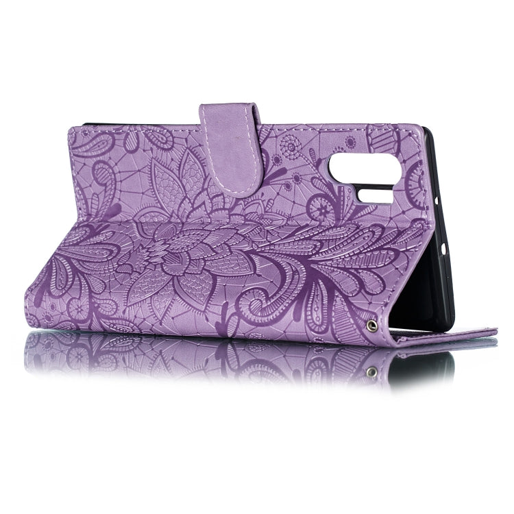 Lace Flower Horizontal Flip Leather Case with Holder & Card Slots & Wallet for Galaxy Note 10+