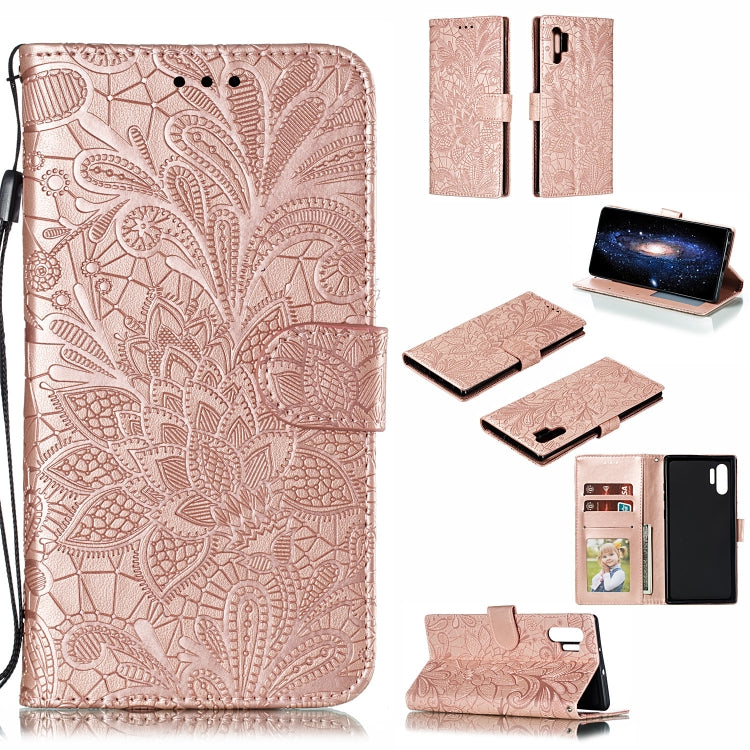 Lace Flower Horizontal Flip Leather Case with Holder & Card Slots & Wallet for Galaxy Note 10+