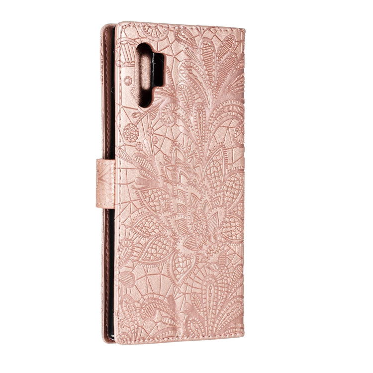 Lace Flower Horizontal Flip Leather Case with Holder & Card Slots & Wallet for Galaxy Note 10+