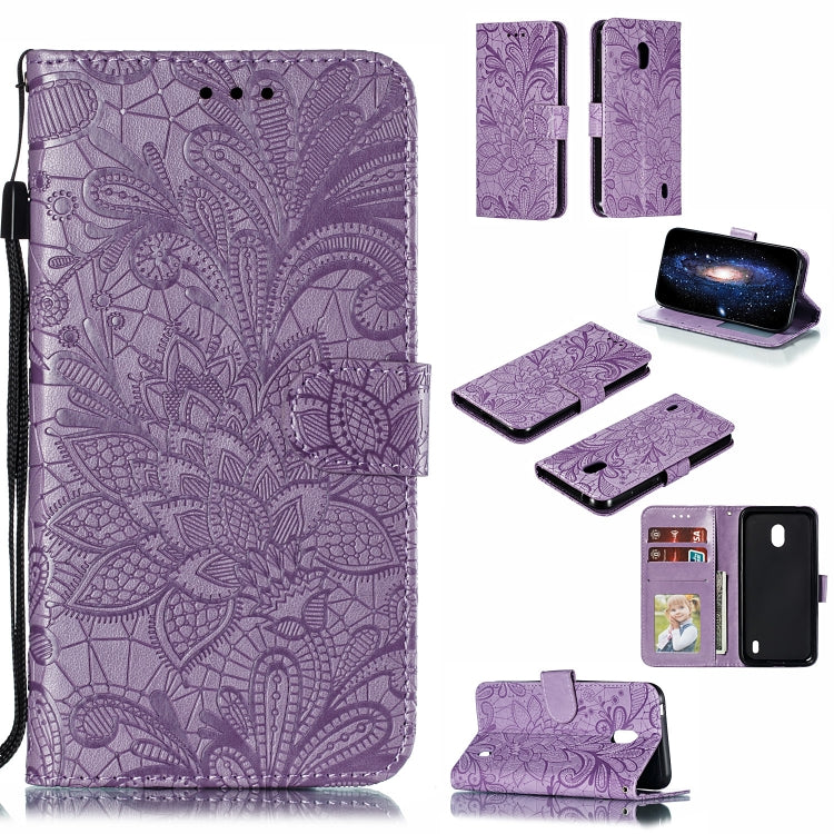 Lace Flower Horizontal Flip Leather Case with Holder & Card Slots & Wallet for Nokia 2.2