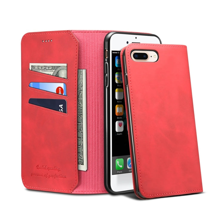 PU + TPU Horizontal Flip Leather Case with Holder & Card Slots & Wallet for iPhone 7 Plus / 8 Plus