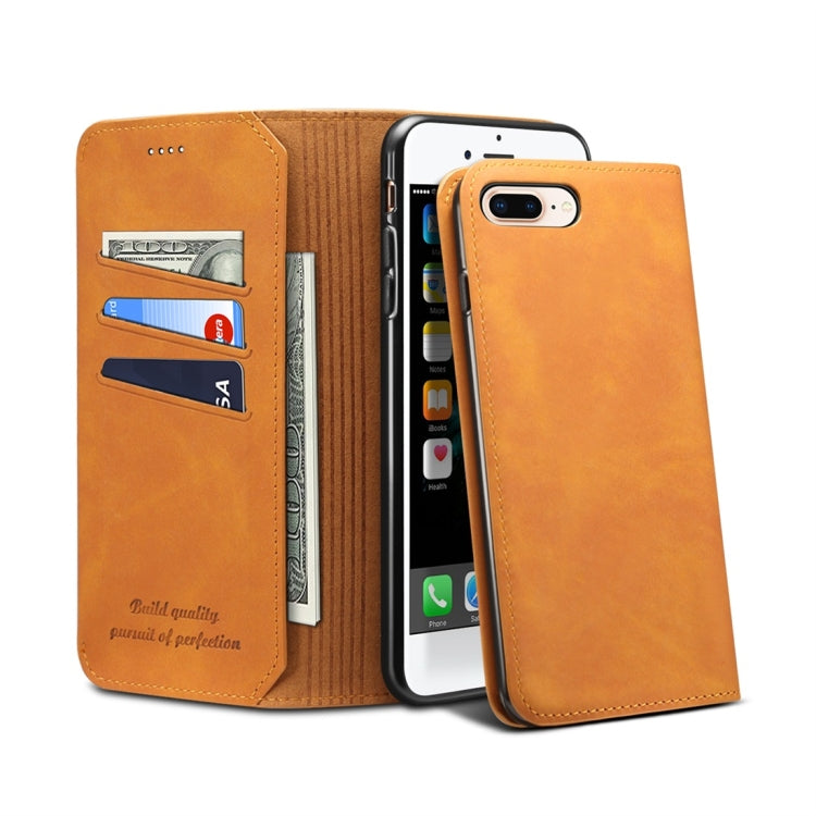 PU + TPU Horizontal Flip Leather Case with Holder & Card Slots & Wallet for iPhone 7 Plus / 8 Plus