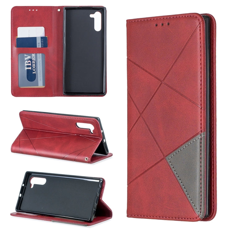 Rhombus Texture Horizontal Flip Magnetic Leather Case with Holder & Card Slots & Wallet For Galaxy Note10