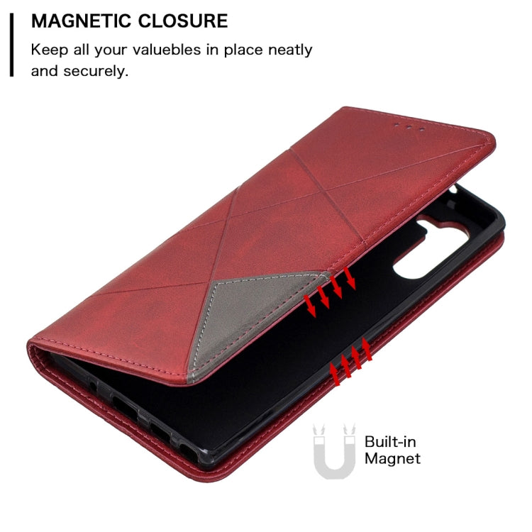 Rhombus Texture Horizontal Flip Magnetic Leather Case with Holder & Card Slots & Wallet For Galaxy Note10