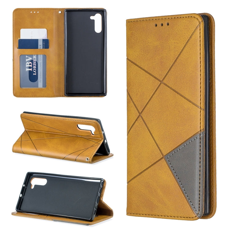 Rhombus Texture Horizontal Flip Magnetic Leather Case with Holder & Card Slots & Wallet For Galaxy Note10