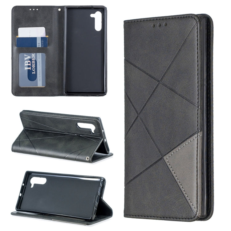 Rhombus Texture Horizontal Flip Magnetic Leather Case with Holder & Card Slots & Wallet For Galaxy Note10