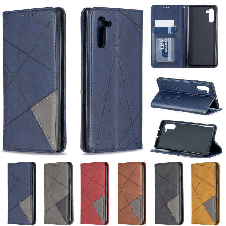 Rhombus Texture Horizontal Flip Magnetic Leather Case with Holder & Card Slots & Wallet For Galaxy Note10