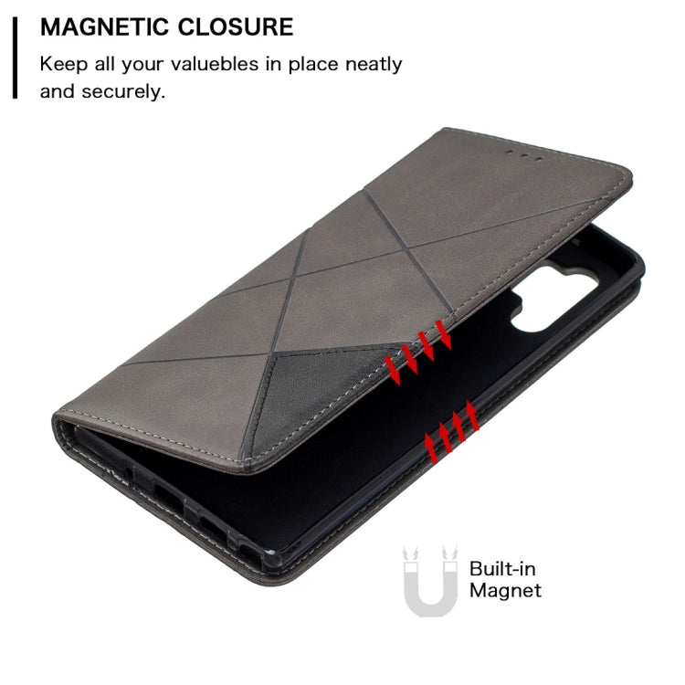 Rhombus Texture Horizontal Flip Magnetic Leather Case with Holder & Card Slots & Wallet For Galaxy Note10+