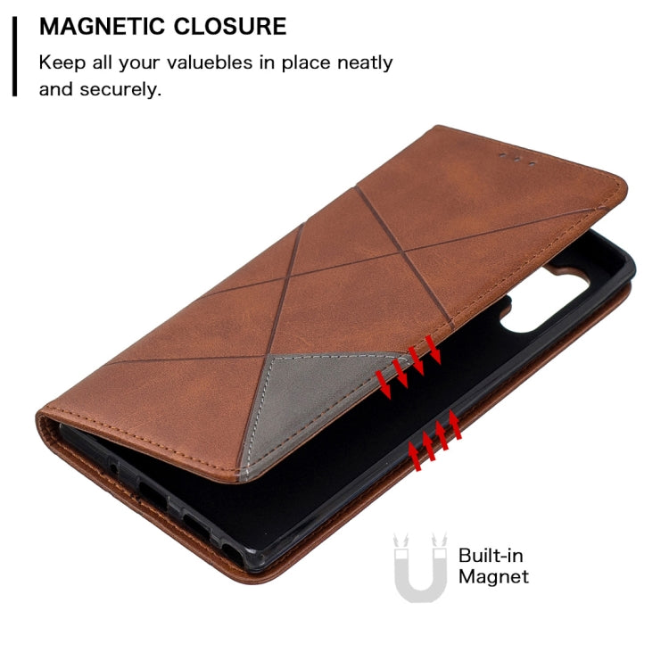 Rhombus Texture Horizontal Flip Magnetic Leather Case with Holder & Card Slots & Wallet For Galaxy Note10+