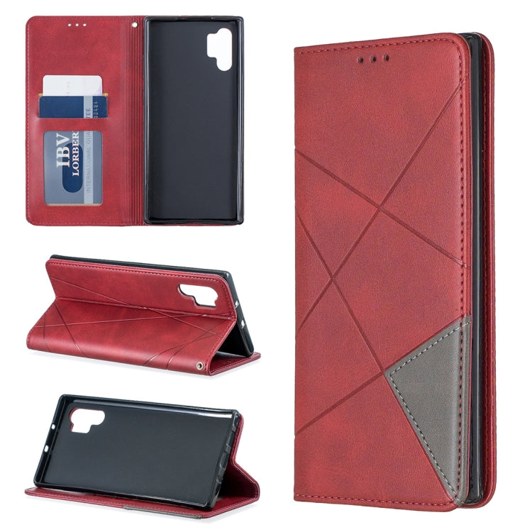 Rhombus Texture Horizontal Flip Magnetic Leather Case with Holder & Card Slots & Wallet For Galaxy Note10+