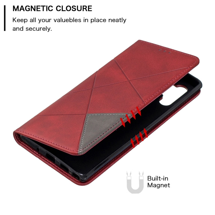 Rhombus Texture Horizontal Flip Magnetic Leather Case with Holder & Card Slots & Wallet For Galaxy Note10+