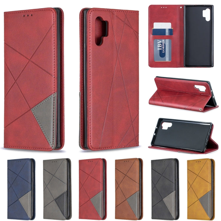 Rhombus Texture Horizontal Flip Magnetic Leather Case with Holder & Card Slots & Wallet For Galaxy Note10+