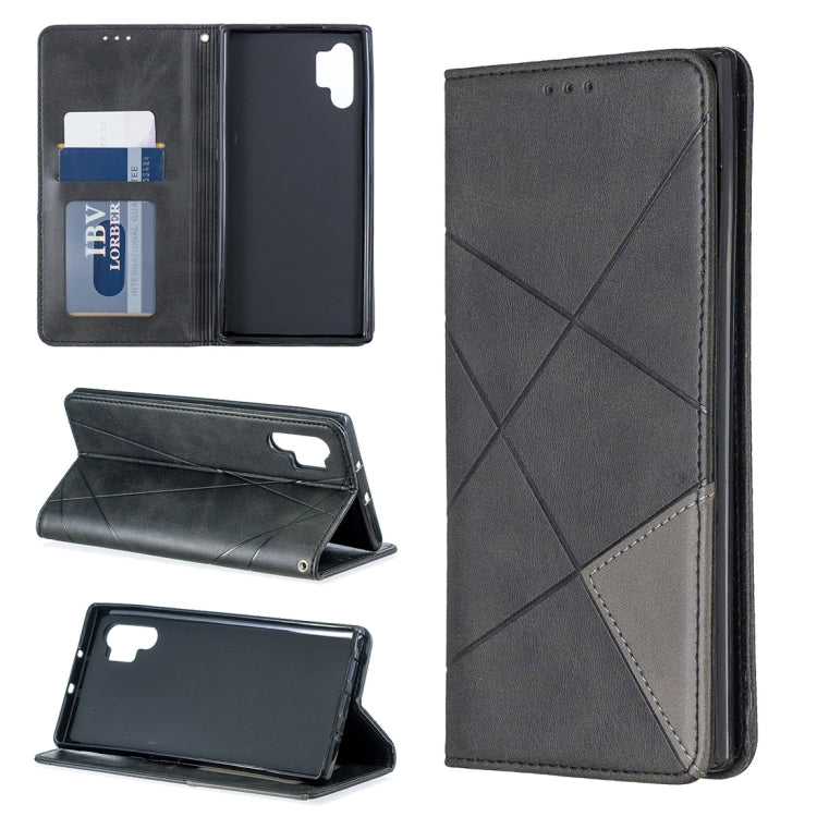 Rhombus Texture Horizontal Flip Magnetic Leather Case with Holder & Card Slots & Wallet For Galaxy Note10+