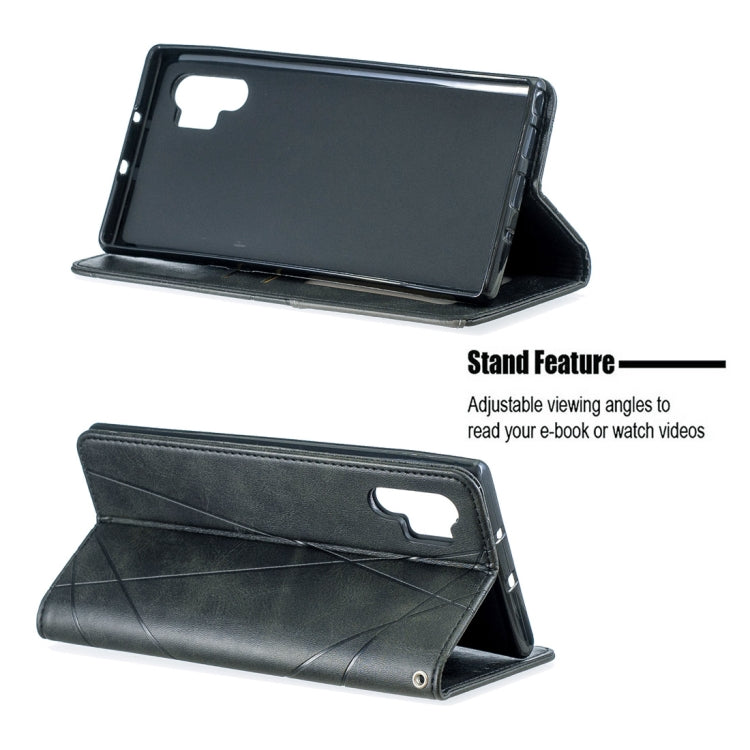 Rhombus Texture Horizontal Flip Magnetic Leather Case with Holder & Card Slots & Wallet For Galaxy Note10+