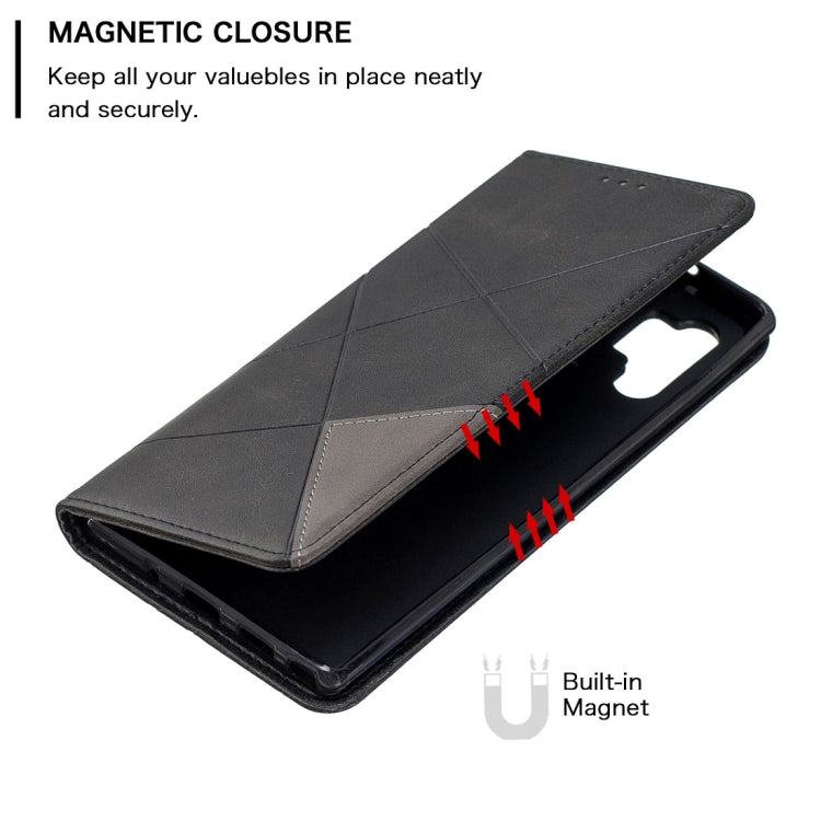 Rhombus Texture Horizontal Flip Magnetic Leather Case with Holder & Card Slots & Wallet For Galaxy Note10+