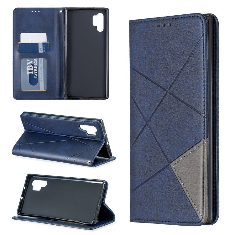Rhombus Texture Horizontal Flip Magnetic Leather Case with Holder & Card Slots & Wallet For Galaxy Note10+
