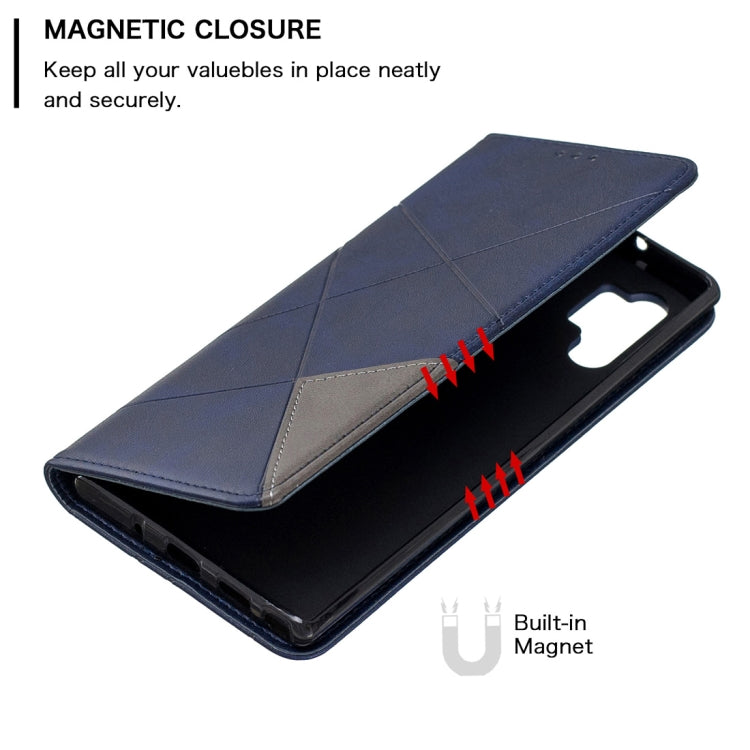 Rhombus Texture Horizontal Flip Magnetic Leather Case with Holder & Card Slots & Wallet For Galaxy Note10+
