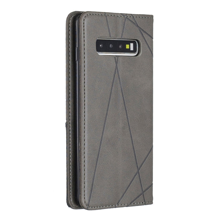 Rhombus Texture Horizontal Flip Magnetic Leather Case with Holder & Card Slots & Wallet For Galaxy S10