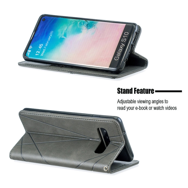 Rhombus Texture Horizontal Flip Magnetic Leather Case with Holder & Card Slots & Wallet For Galaxy S10