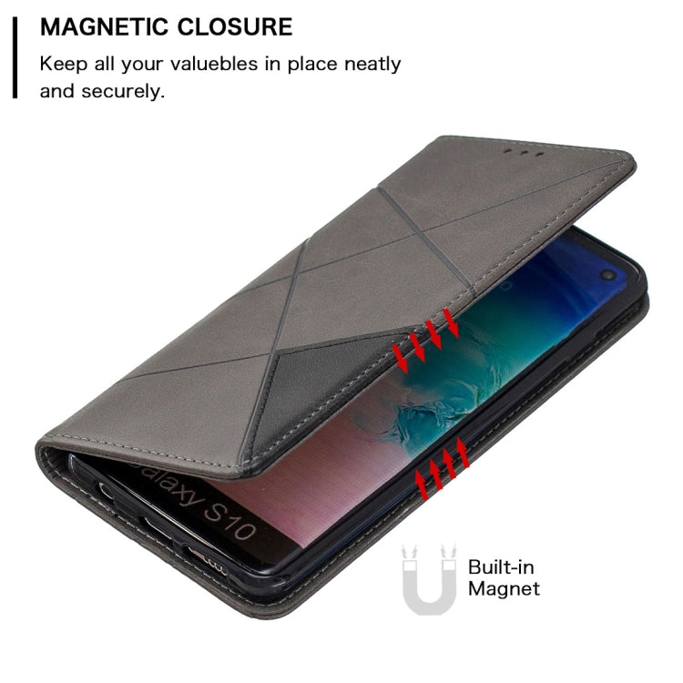 Rhombus Texture Horizontal Flip Magnetic Leather Case with Holder & Card Slots & Wallet For Galaxy S10