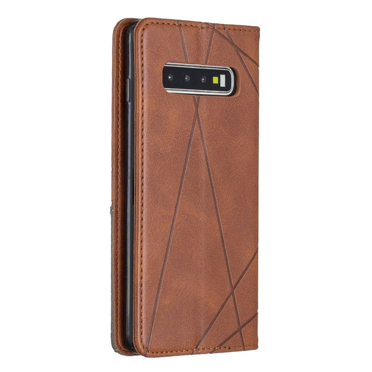 Rhombus Texture Horizontal Flip Magnetic Leather Case with Holder & Card Slots & Wallet For Galaxy S10