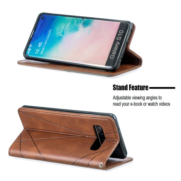 Rhombus Texture Horizontal Flip Magnetic Leather Case with Holder & Card Slots & Wallet For Galaxy S10