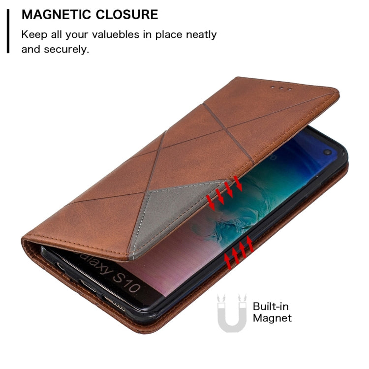 Rhombus Texture Horizontal Flip Magnetic Leather Case with Holder & Card Slots & Wallet For Galaxy S10