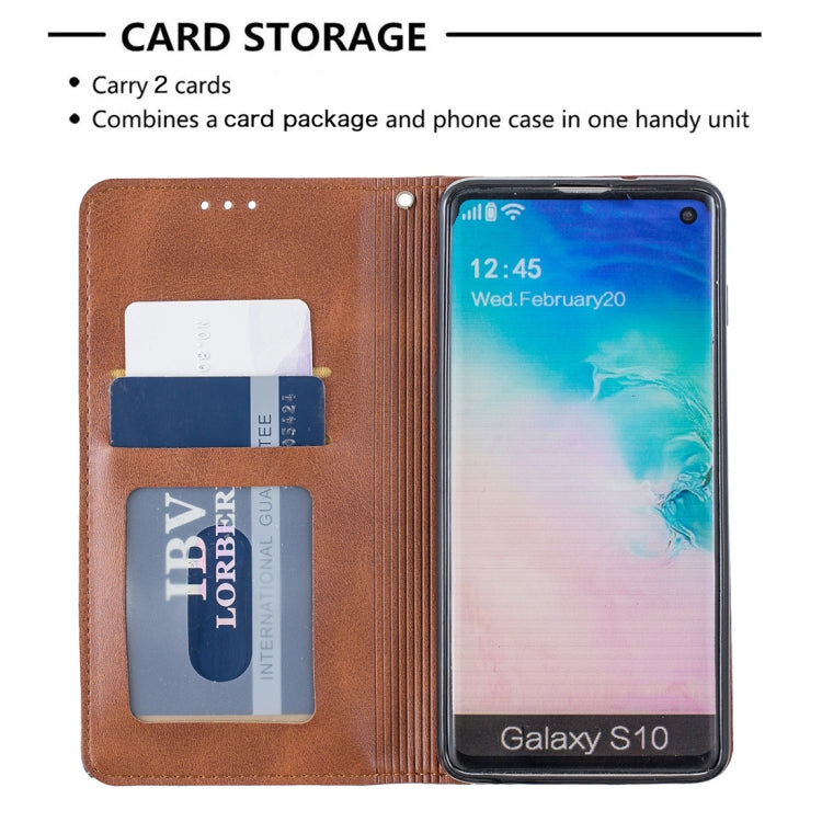 Rhombus Texture Horizontal Flip Magnetic Leather Case with Holder & Card Slots & Wallet For Galaxy S10