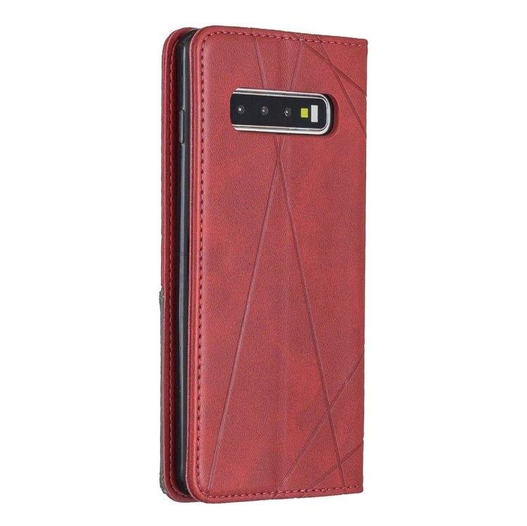 Rhombus Texture Horizontal Flip Magnetic Leather Case with Holder & Card Slots & Wallet For Galaxy S10