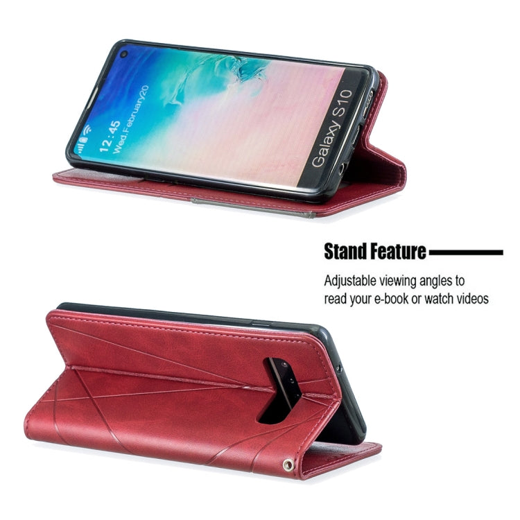 Rhombus Texture Horizontal Flip Magnetic Leather Case with Holder & Card Slots & Wallet For Galaxy S10