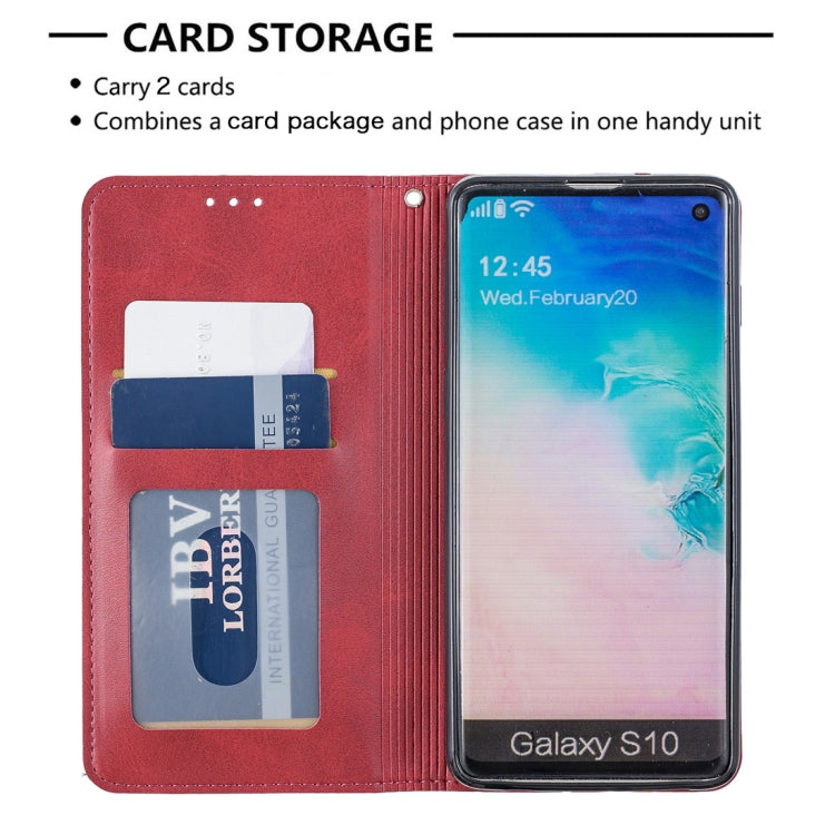 Rhombus Texture Horizontal Flip Magnetic Leather Case with Holder & Card Slots & Wallet For Galaxy S10