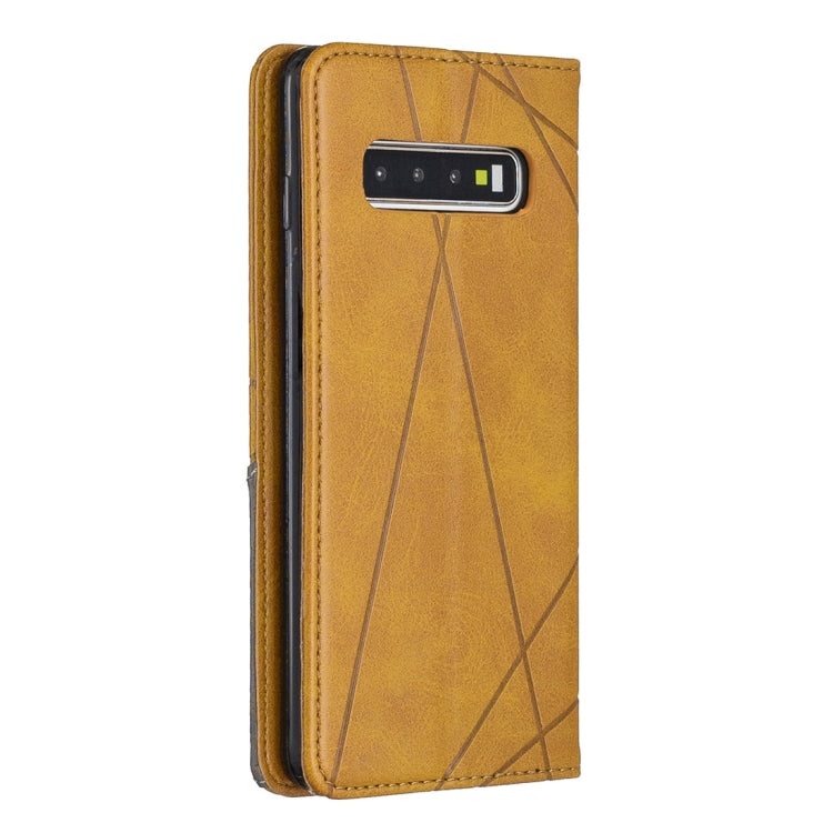 Rhombus Texture Horizontal Flip Magnetic Leather Case with Holder & Card Slots & Wallet For Galaxy S10