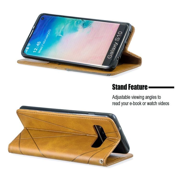 Rhombus Texture Horizontal Flip Magnetic Leather Case with Holder & Card Slots & Wallet For Galaxy S10