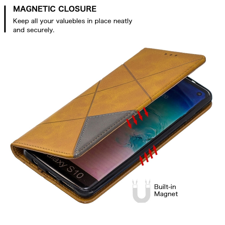 Rhombus Texture Horizontal Flip Magnetic Leather Case with Holder & Card Slots & Wallet For Galaxy S10